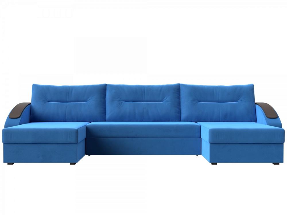 Диван п-образный Канзас Велюр Голубой кровать двухъярусная кровать астра 6 дуб молочный мульти голубой