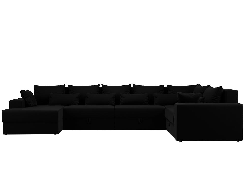 Диван п-образный Майами Микровельвет Черный коннектор x образный lightstar barra 502146