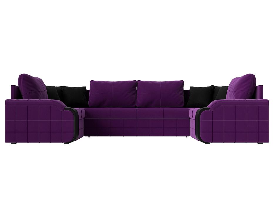 Диван п-образный Николь Микровельвет Фиолетовый кровать интерьерная афина микровельвет фиолетовый 160х200
