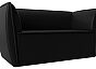 Диван бергамо 2 экокожа черный без механизма