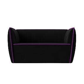 Диван Бергамо 2 Микровельвет Черный кант Фиолетовый