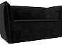Диван бергамо 2 велюр черный без механизма