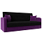 Диван книжка Надежда Микровельвет Чёрный/Фиолетовый