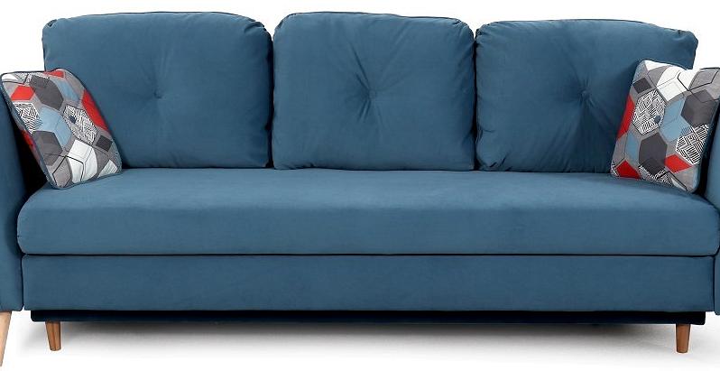 Диван-кровать Анталия-2 Альба синий/Геометри слайт  Вариант 2 мягкая интерьерная кровать стефани 1400 бп м ткань синий