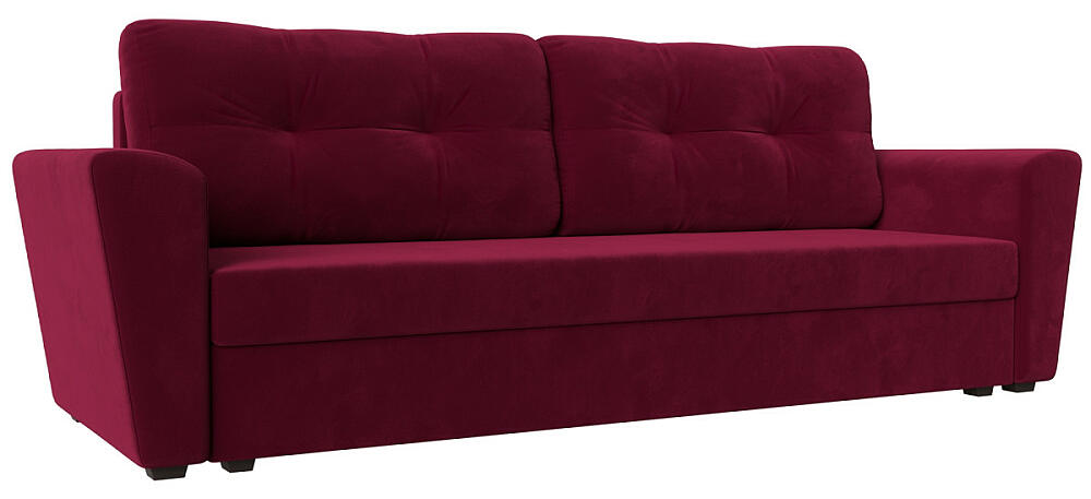 Прямой диван Амстердам Лайт Микровельвет Бордовый 32999₽