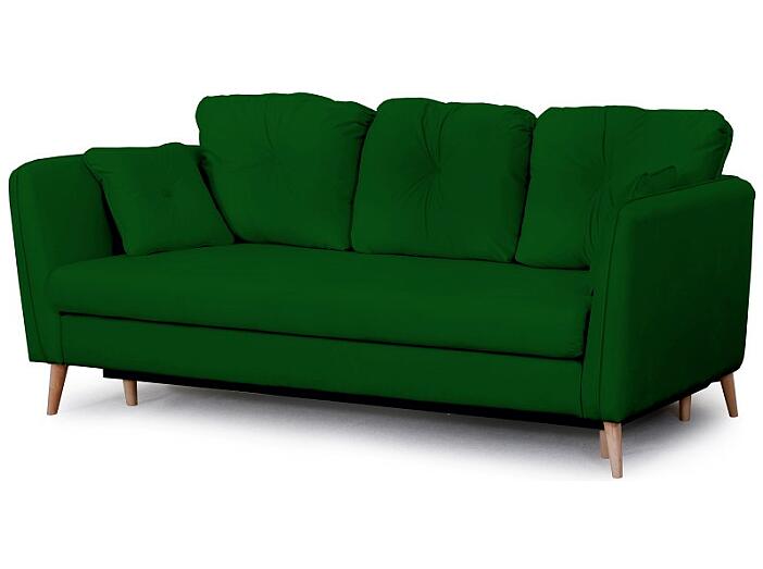 Диван-кровать прямой Анталия-2 Мора зеленый/Мора зеленый Вариант 1