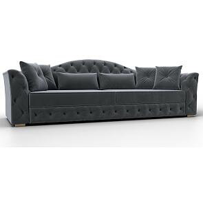 Диван прямой артис велюр seven 17 серый дельфин