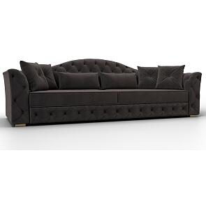 Диван прямой артис велюр seven 727 коричневый дельфин