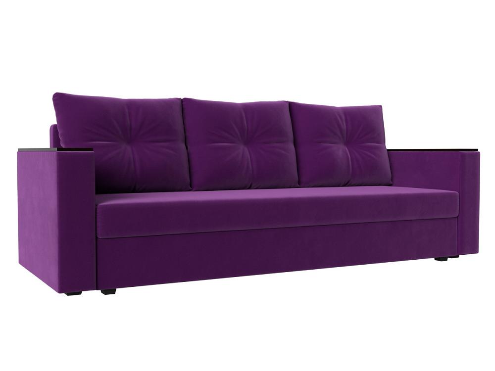 Диван прямой Атланта Лайт без стола Микровельвет Фиолетовый диван прямой атланта лайт со столом справа микровельвет фиолетовый