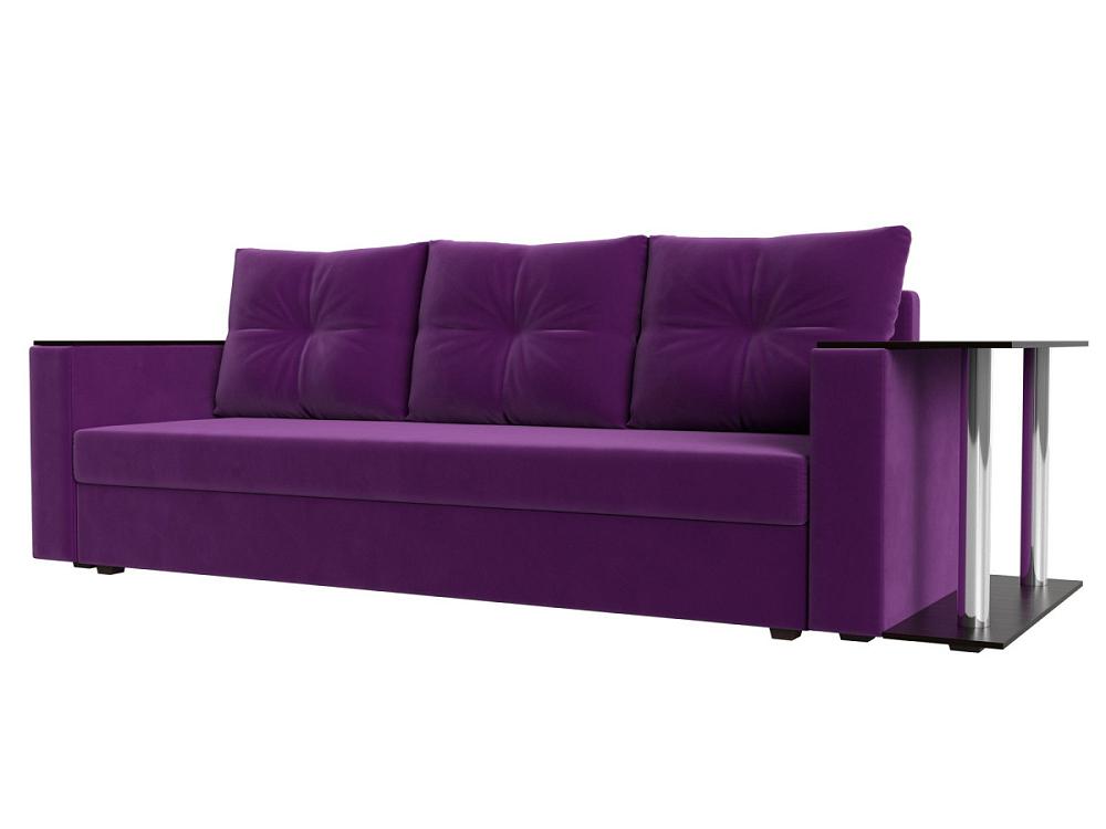 Диван прямой Атланта Лайт со столом справа Микровельвет Фиолетовый комплект мягкой мебели атланта со столом sofa 2