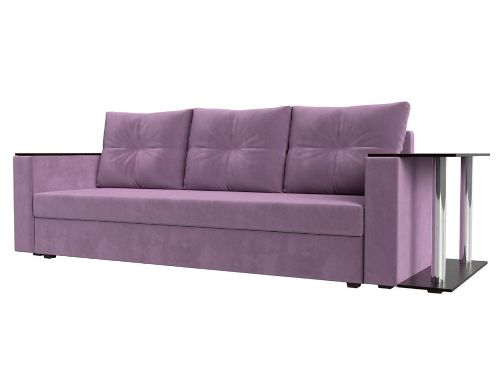 Диван прямой Атланта Лайт со столом справа Микровельвет Сиреневый диван прямой атланта лайт со столом справа микровельвет фиолетовый