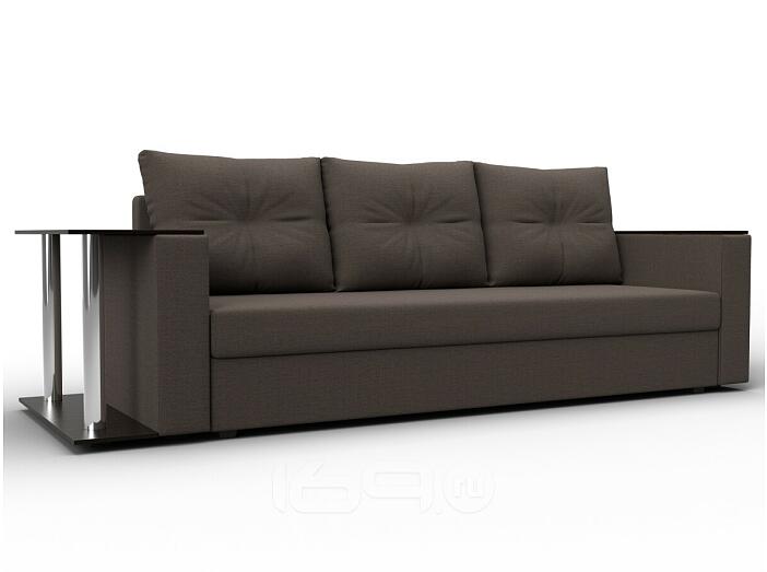Диван прямой атланта со столом слева амур 05 коричневый еврокнижка