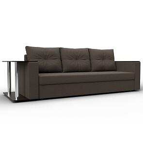 Диван прямой атланта со столом слева амур 05 коричневый еврокнижка