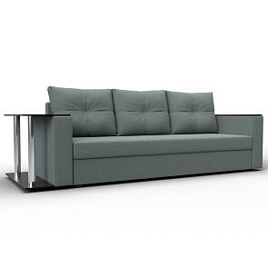 Диван прямой атланта со столом слева амур 07 серый еврокнижка