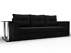 Диван прямой атланта со столом слева микровельвет чёрный еврокнижка