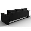 Диван прямой атланта со столом слева микровельвет чёрный еврокнижка