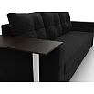 Диван прямой атланта со столом слева микровельвет чёрный еврокнижка