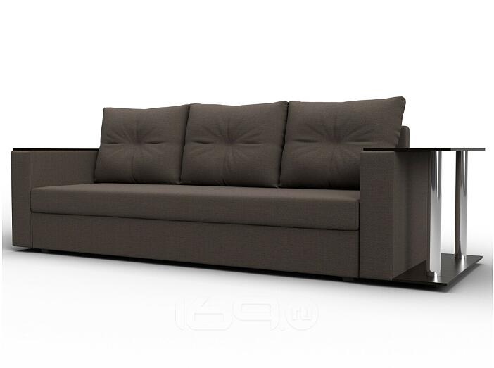 Диван прямой атланта со столом справа амур 05 коричневый еврокнижка