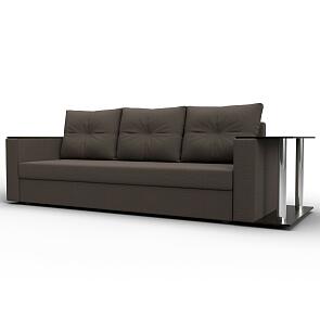 Диван прямой атланта со столом справа амур 05 коричневый еврокнижка