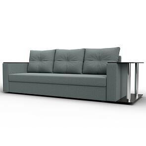 Диван прямой атланта со столом справа амур 07 серый еврокнижка