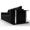 Диван прямой атланта со столом справа микровельвет чёрный еврокнижка