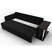 Диван прямой атланта со столом справа микровельвет чёрный еврокнижка