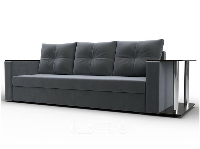 Диван прямой атланта со столом справа seven 17 серый еврокнижка