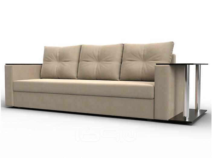 Диван прямой атланта со столом справа seven 729 бежевый еврокнижка