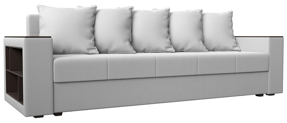 Диван прямой Дубай Лайт полки слева Экокожа Белый 34999₽