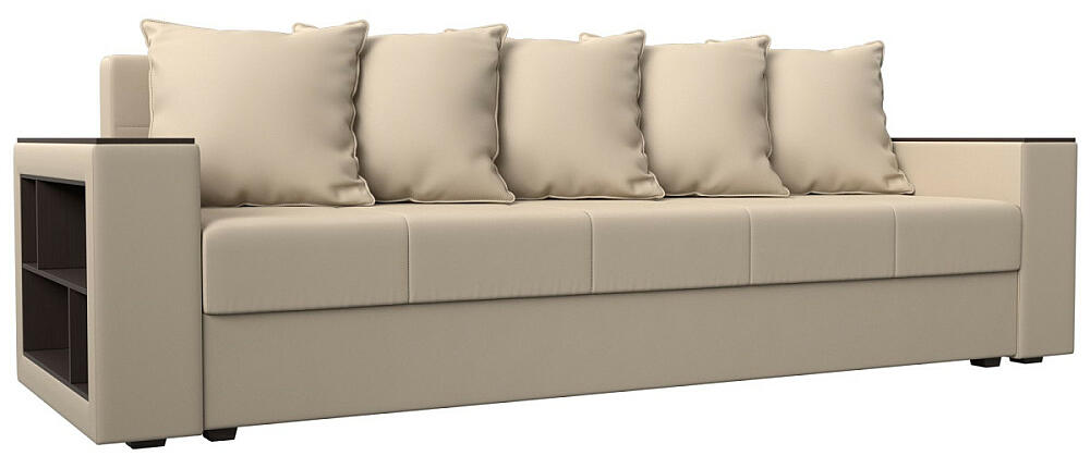 Диван прямой Дубай Лайт полки слева Экокожа Бежевый 34999₽