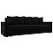 Диван прямой Дубай Лайт полки слева Микровельвет Чёрный Диван прямой Дубай Лайт полки слева Микровельвет Чёрный