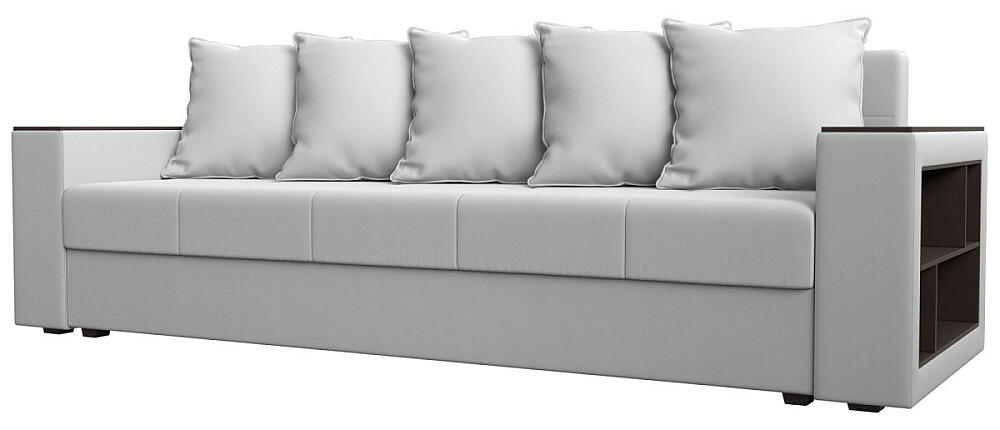 Диван прямой Дубай Лайт полки справа Экокожа Белый 34999₽