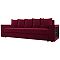 Диван прямой Дубай Лайт полки справа Микровельвет Бордовый