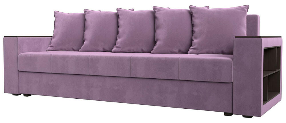 Диван прямой Дубай Лайт полки справа Микровельвет Сиреневый 34999₽
