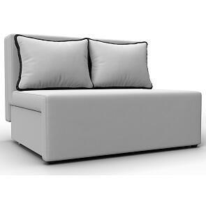 Диван прямой лагуна экокожа белый/чёрный выкатной