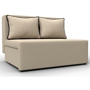 Диван прямой лагуна экокожа бежевый/коричневый выкатной