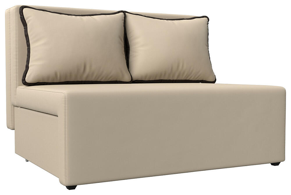 Диван прямой Лагуна Экокожа БежевыйКоричневый 26999₽