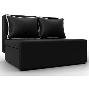 Диван прямой лагуна экокожа чёрный/белый выкатной