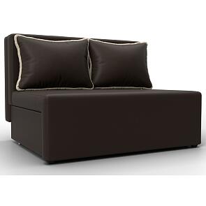 Диван прямой лагуна экокожа коричневый/бежевый выкатной