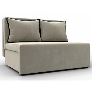 Диван прямой лагуна микровельвет бежевый/коричневый выкатной