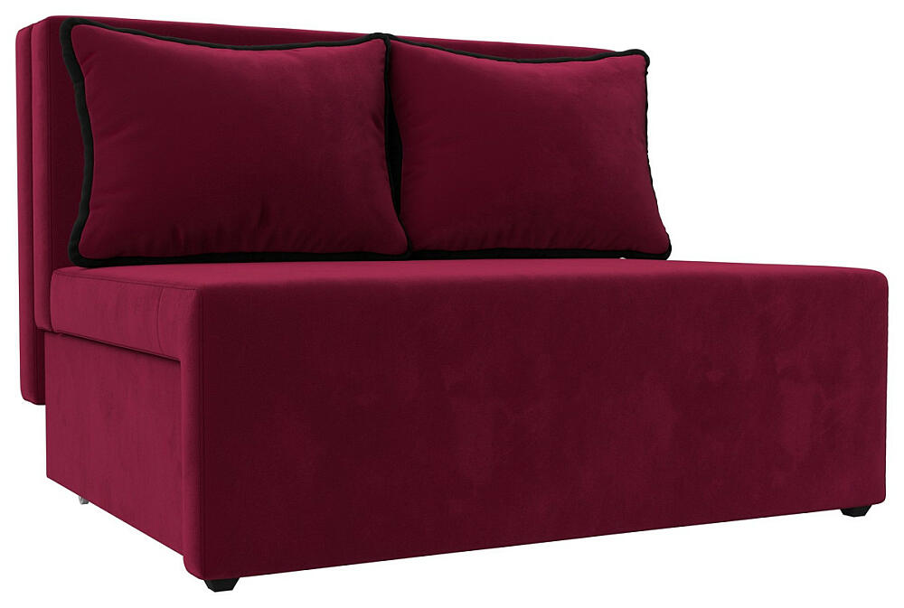 Диван прямой Лагуна Микровельвет БордовыйЧёрный 26999₽