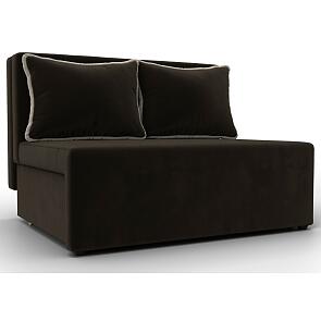 Диван прямой лагуна микровельвет коричневый/бежевый выкатной