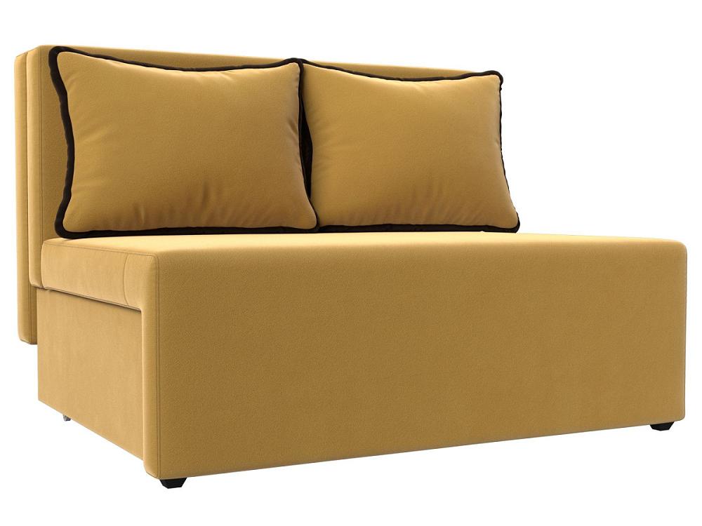Диван прямой Лагуна Микровельвет Жёлтый/Коричневый детская кровать майя микровельвет желтый коричневый