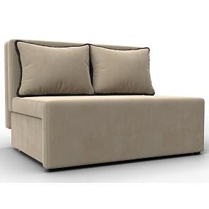 Диван прямой лагуна велюр бежевый/коричневый выкатной