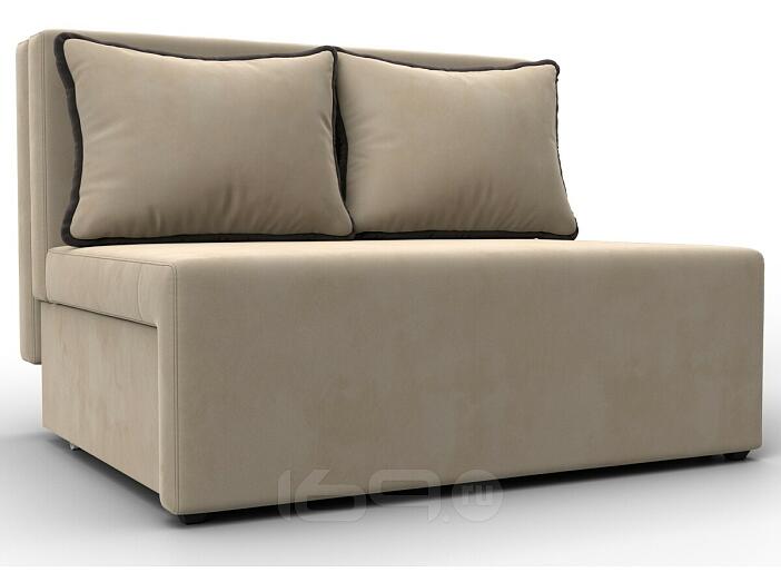 Диван прямой лагуна велюр бежевый/коричневый выкатной