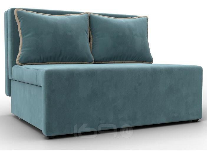 Диван прямой лагуна велюр бирюзовый/бежевый выкатной