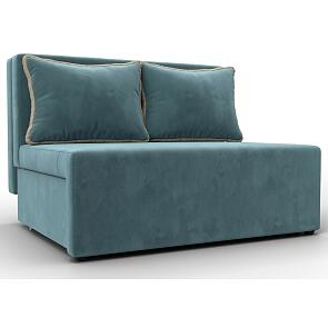 Диван прямой лагуна велюр бирюзовый/бежевый выкатной