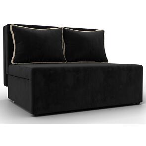 Диван прямой лагуна велюр чёрный/бежевый выкатной