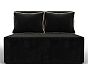 Диван прямой лагуна велюр чёрный/бежевый выкатной