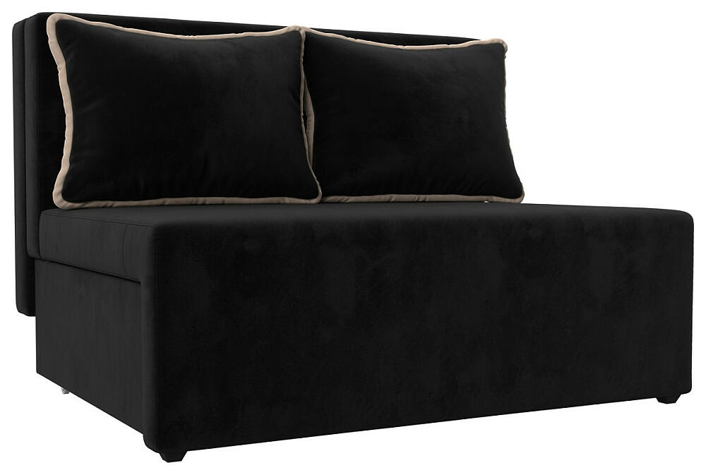 Диван прямой Лагуна Велюр ЧёрныйБежевый 29999₽